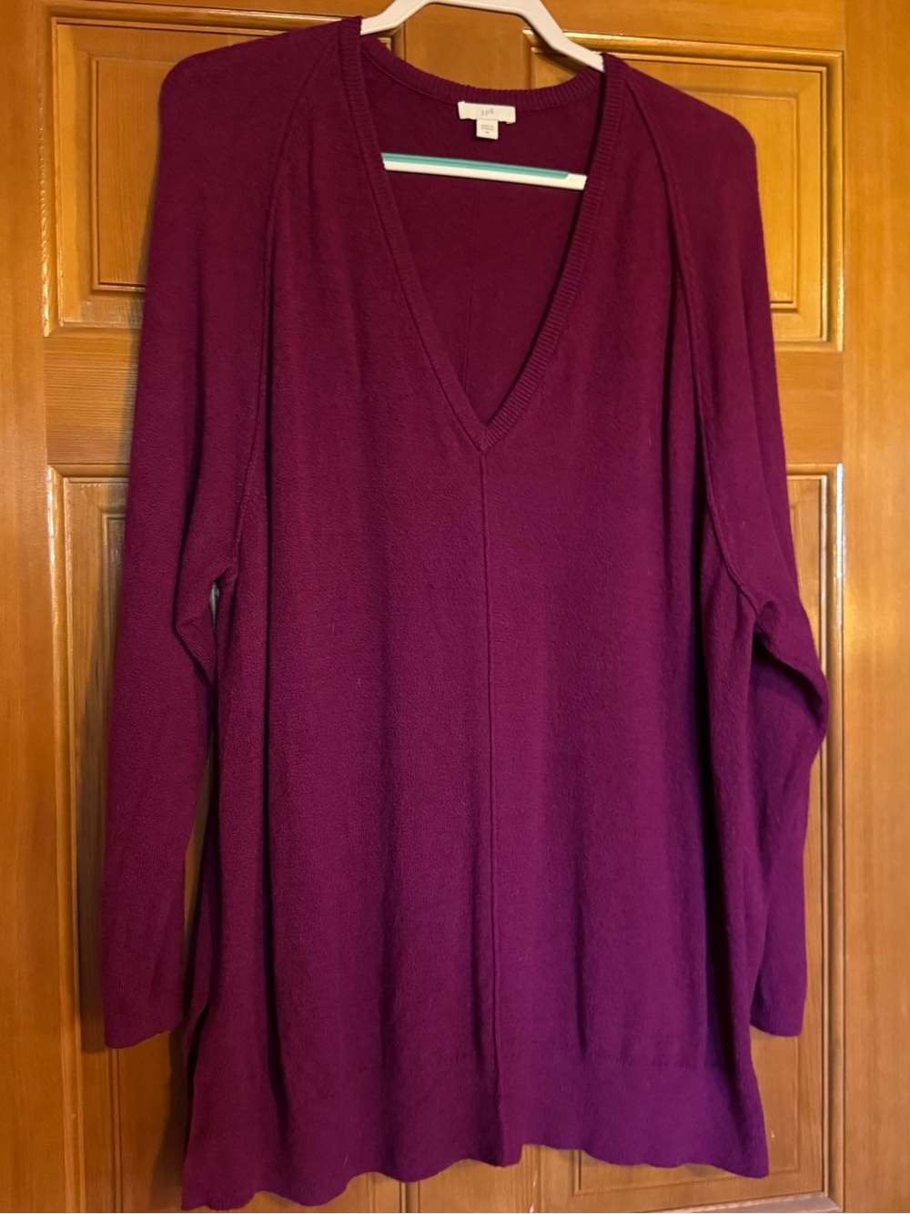J. Jill Plum V-Neck Sweater - Deep Berry